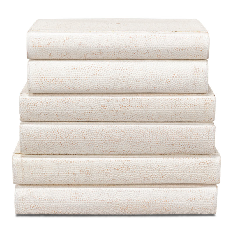 Shagreen Handmade and Media Decorative Book, White