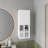 White Wall-Mounted Bathroom Cabinet With Door And 4 Open Shelves