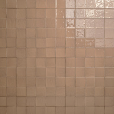 Carreau mural en céramique brillant Avereti Terra, terre cuite, 4 po x 4 po