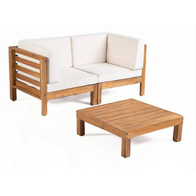 Napier Acacia 3 - Person Patio Conversation Set with Cushions