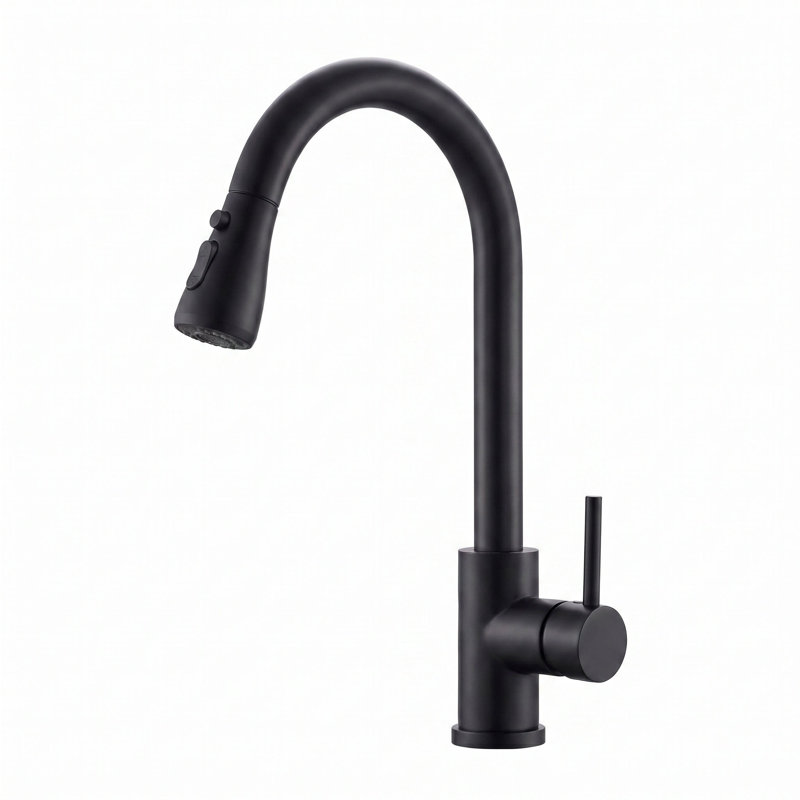 Kitchen Faucet with Pull Down Sprayer – 3 Modes (Stream/Spray/Pause), 7-Layer Rust-Resistant Coating, 360° Swivel, 15-Min DIY, High Arc for Kitchen, Bar, RV, Commercial Sink in Matte Black