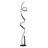 Modern LED Floor Lamp With Ribbon Profile - Built-In 30W LED Array, 2800 Lumens, 3000K Warm White, Matte Black Metal Finish, Foot Switch, White Acrylic Shade
