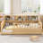 Twin Size Bed Frame with Storage Bookcase,Wood Floor Daybed, No Box Spring Needed-965328521-965328520