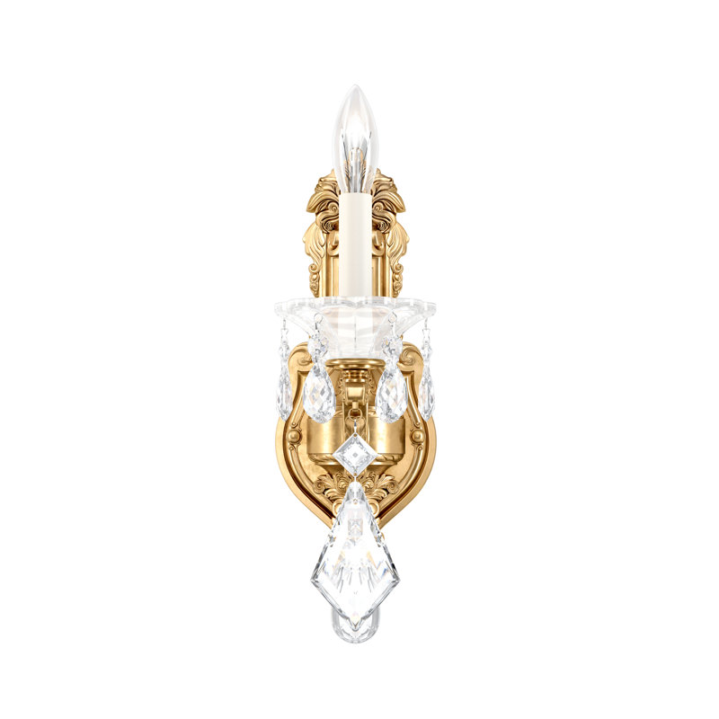 La Scala 1 - Light Candle Wall Light, Parchment Gold, Handcut Clear