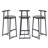 27''H Barstool Set Of 3 Wooden Round Bar Stools With Footrest Modern Kitchen Chairs For Counter