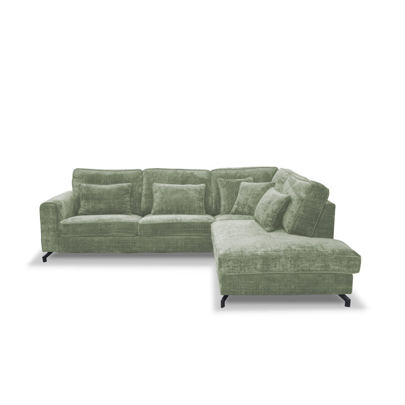 5 Seater Sofa & Chaise, Right Hand Facing, Green
