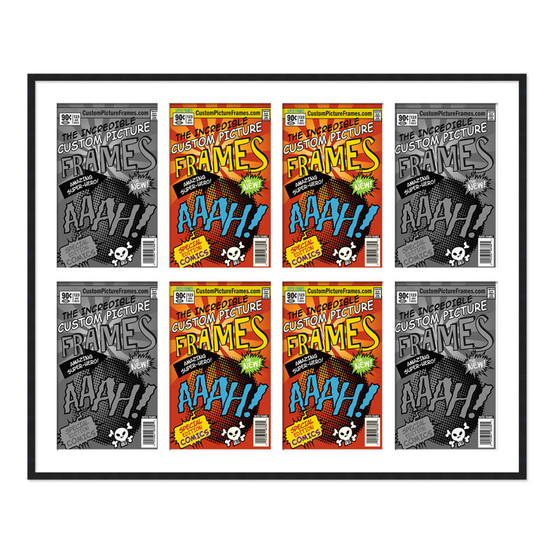 Cadre photo collage, Noir / blanc, 37,5 po x 26,5 po, 6,875 po x 10,5 po