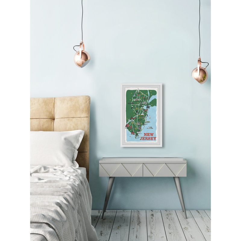 New Jersey Spots par - peinture avec cadre photo, H 36 po x l 24 po x P 1,5 po