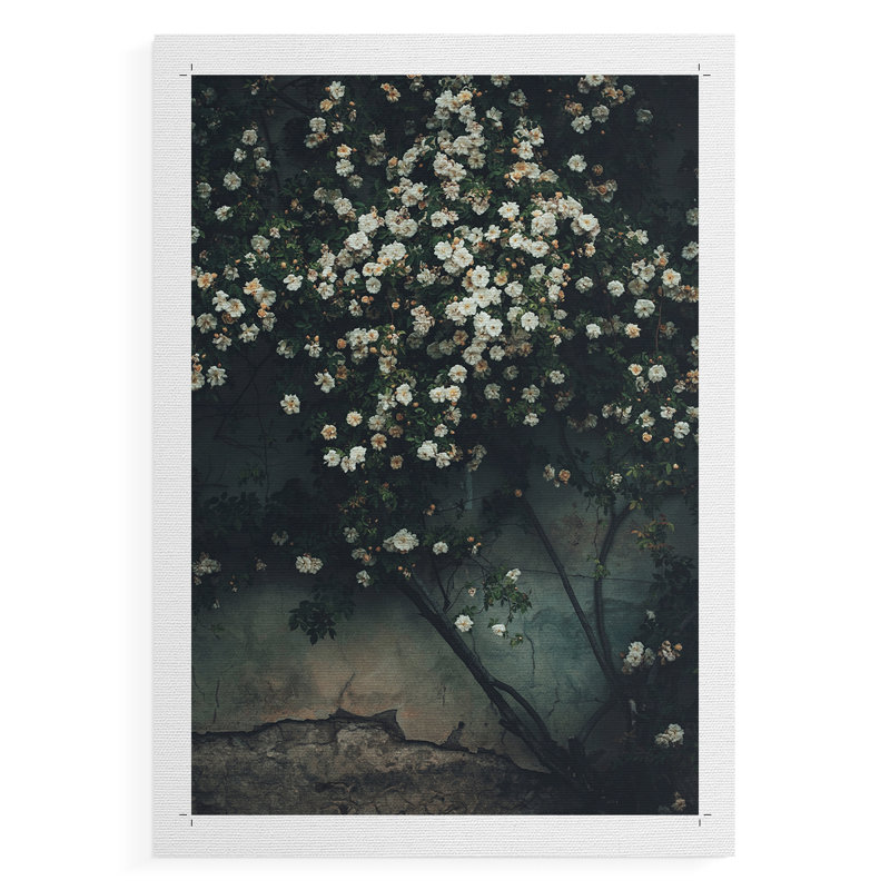 Imprimé floral rétro Cxxvi - reproduction de toile seulement - non encadrée, H 18 po x l 12 po