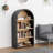 4-Tier Black Arched Bookshelf, 43" Tall Arched Bookcase With Storage Shelves