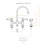 Whitehaus Collection Bridge Faucet with Long Gooseneck Swivel Spout, Lever Handles and Solid Brass Side Spray-91944501-93328440