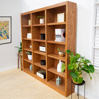 Flannagan 72" H Wood Triple Wide Bookcase with 15 Shelves