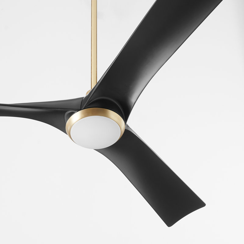 Kever 58'' Ceiling Fan, Aged Brass/Black