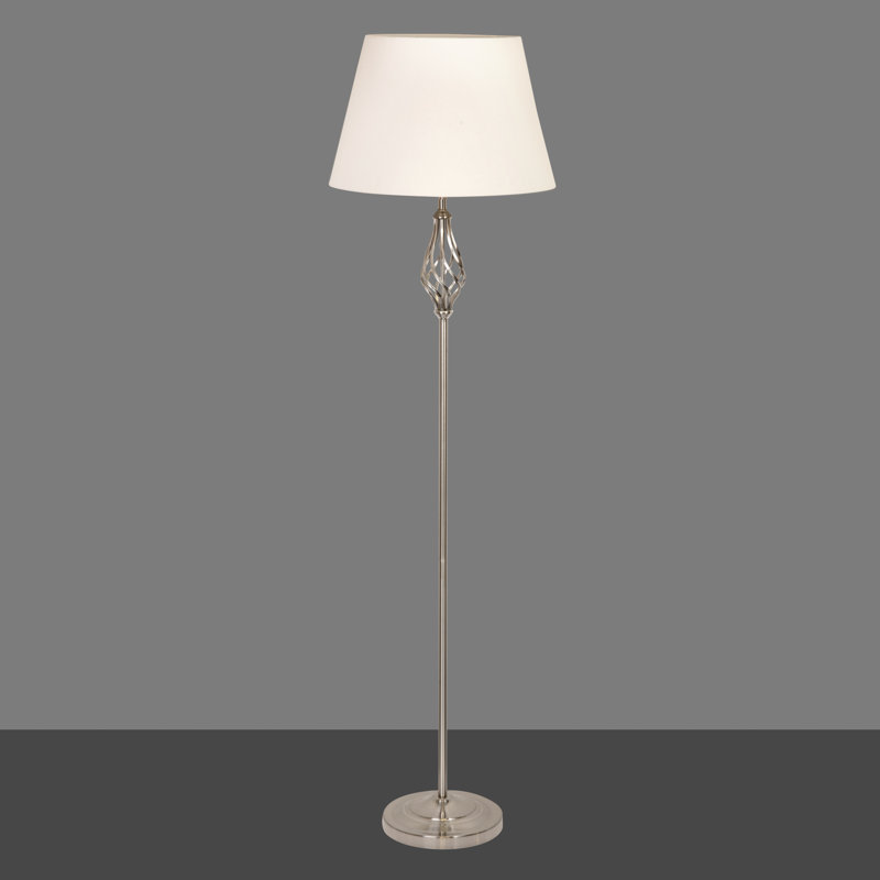Backus 165cm Traditional Floor Lamp, Warm Naturral, Silver