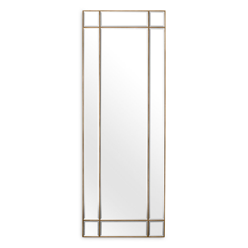 Beaumont Flat Metal Beveled Wall Mirror, Brass