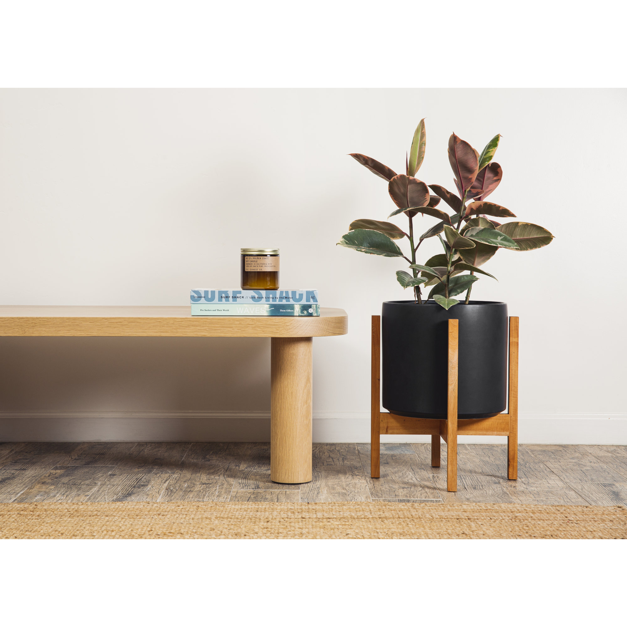 Keyes Pot Planter, Black/Light, 16.25'' H x 13.5'' W x 13.5''