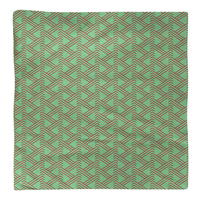 Serviette zag zigst hol, 10 po x 10 po, Vert / Rouge, Coton