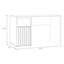 Scandi Style Desk with 1 Door and 1 Drawer, Slatted Details, Youth Room, Home Office, Engineered Wood, Warm Oak Decor/Beige, 120 cm W x 74.4 cm H x 60 cm D