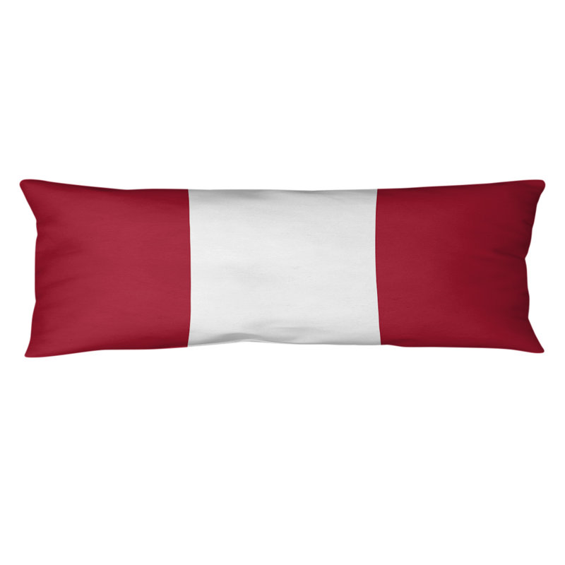 Polyester Medium Pillow, Red/Off White, Houston 