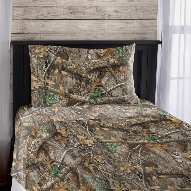 Microfiber Camouflage Sheet Set, Twin Sheet Set + Fitted Sheet + 1 Pillowcase