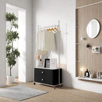 Solid Pine Wood Wardrobe with Drawers