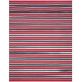 Flatweave Striped Area Rug in Red/Black