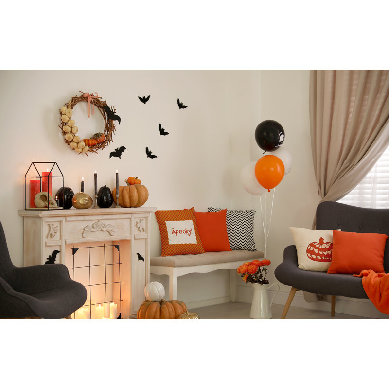Coussin Halloween, 18 po x 18 po, rouille