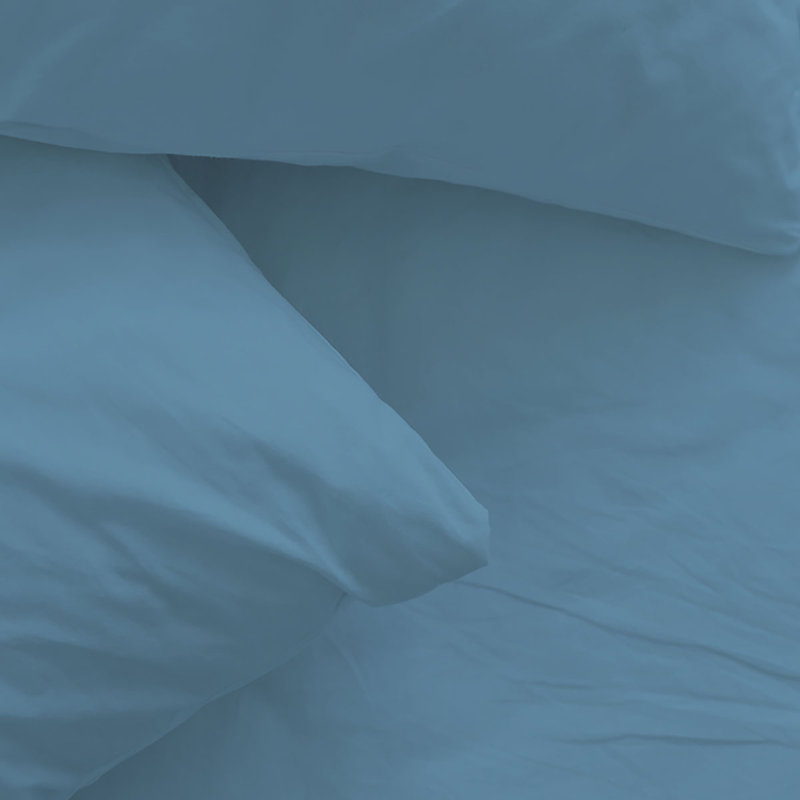 Ensemble de draps en rayonne de bambou 6 pièces , Ensemble de draps pour lit simple + un drap-housse, Bleu poudreux