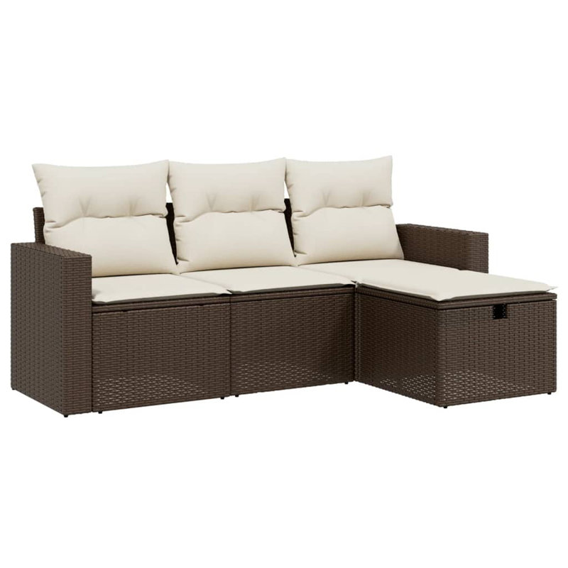 Ensemble de canapé de jardin Vidaxl, Brun