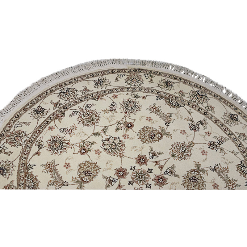High-Quality Hand-Knotted Ivory Area Rug