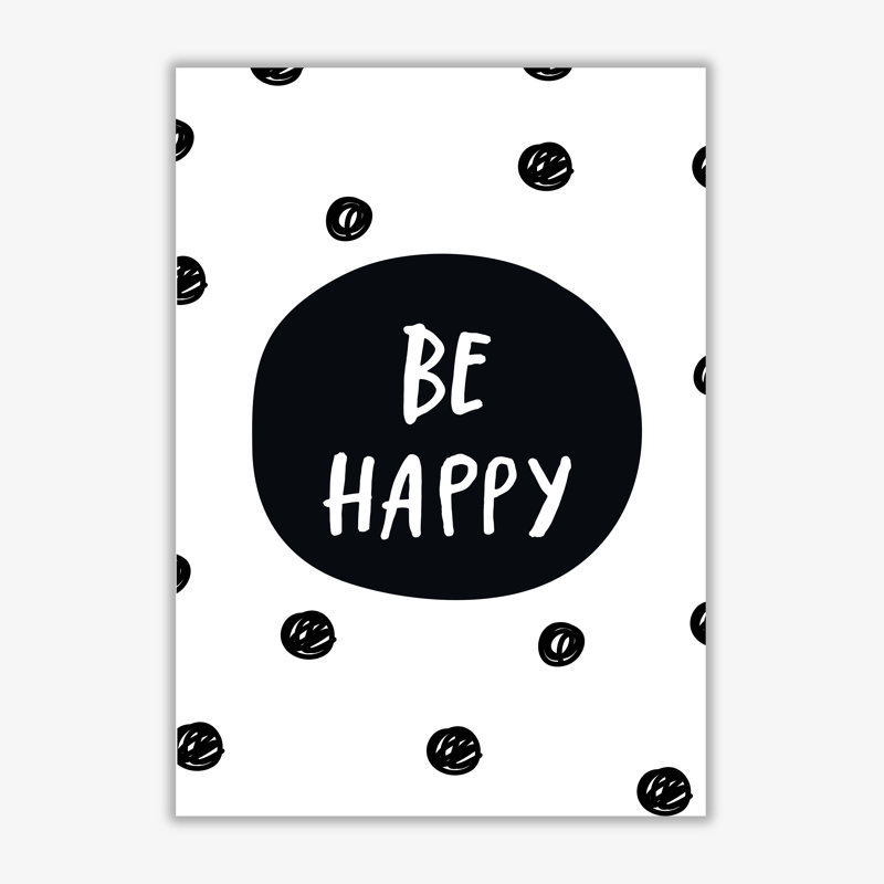 Be Happy Polka Dot - Painting, No Frame, 30 cm H x 21 cm W x 1 cm D