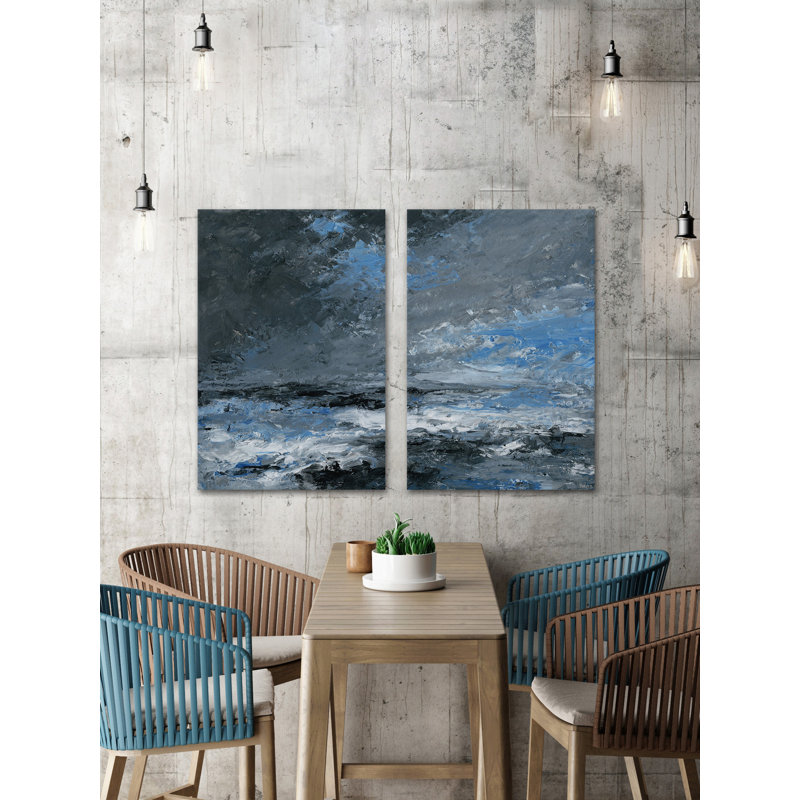 « dark clouds » parvez taj,-2 pièces de toile tendue, H 12 po x l 8 po x P 1,5 po
