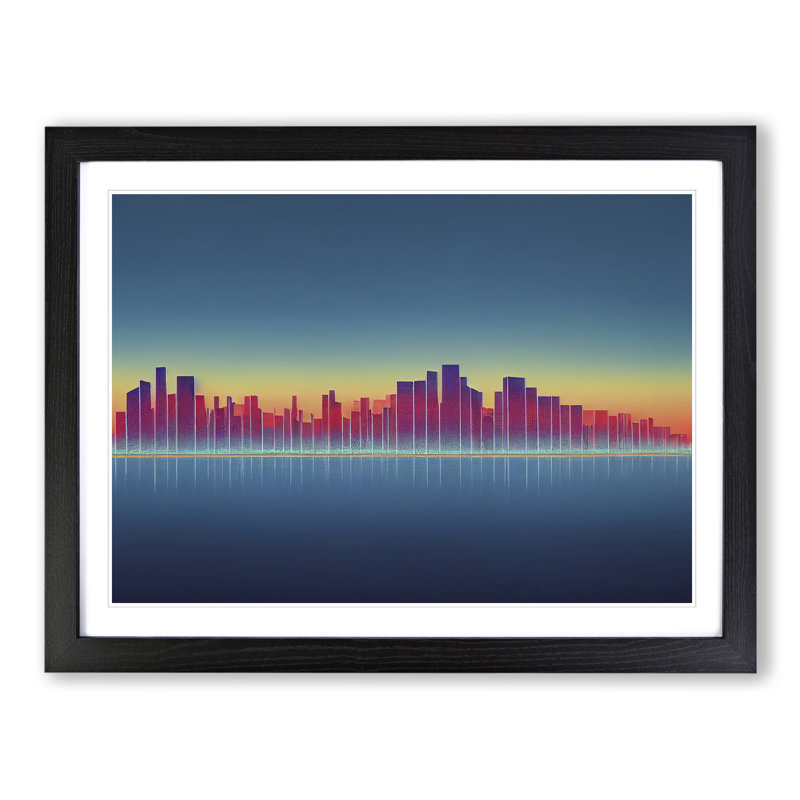 Cool City Skyline Architecture - Framed Print, Black, 34cm H x 46cm W x 2cm D