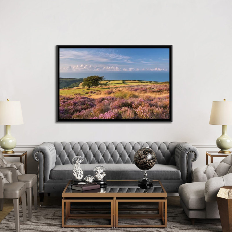 Couleurs de l’été, reproduction de photo sur toile tendue, H 32 po x l 48 po x P 1,5 po, Toile avec cadre noir, Pas de tapis