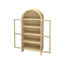 Garde-manger arqué moderne de 72,12 po de hauteur avec tablettes réglables, porte en acrylique pour armoire de rangement chic, porte, belle maison