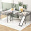 Lit mezzanine en L gris