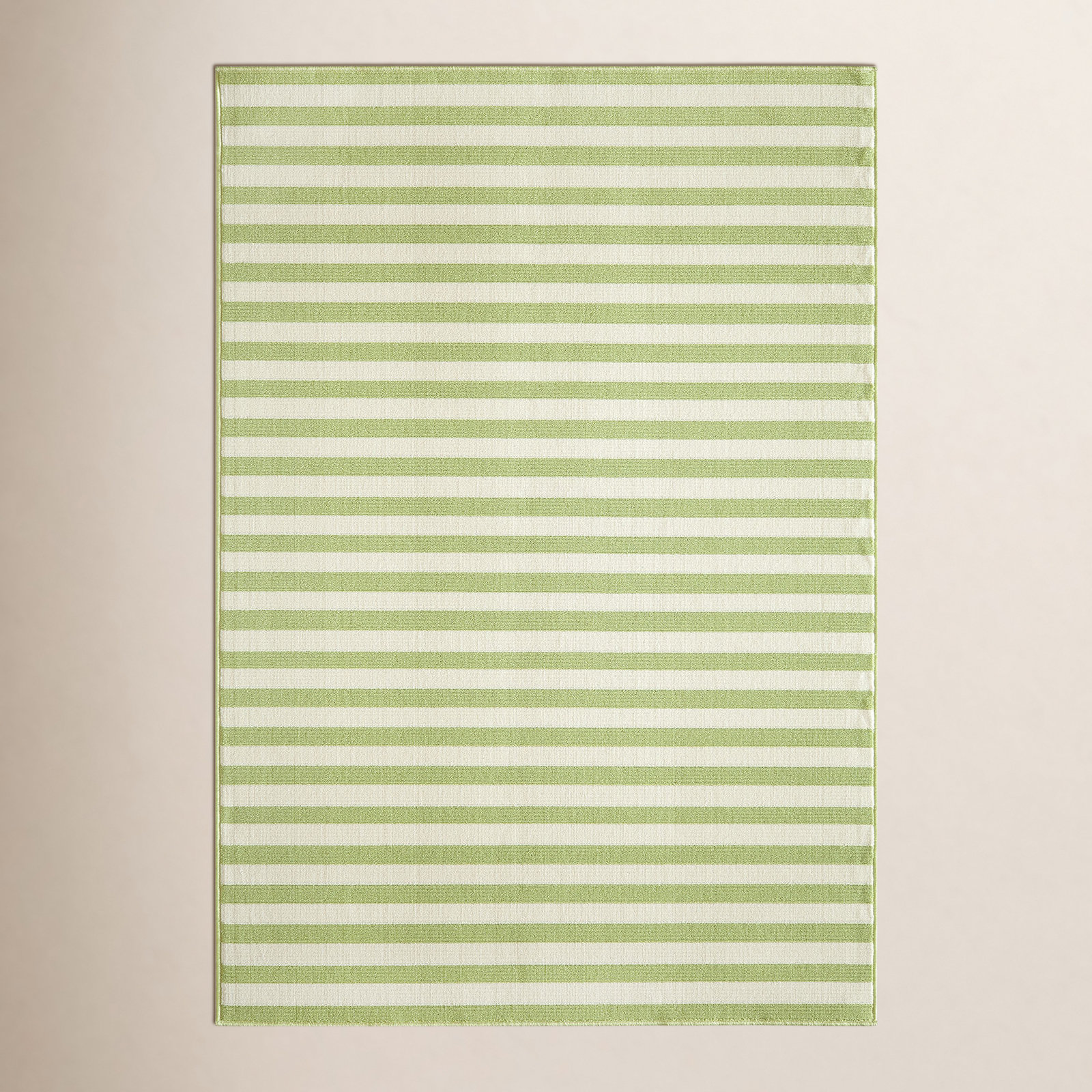 Yepez Green/White Indoor/Outdoor Rug, Rectangle 3'11" x 5'7"
