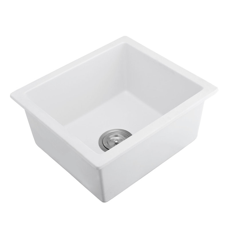 18"X16" Quartz Bar Sink - Sound Dampening & Material Comes With Bottom Grid And Strainer Assembly 18" L X 16" W Rust Stylish Construction Includes