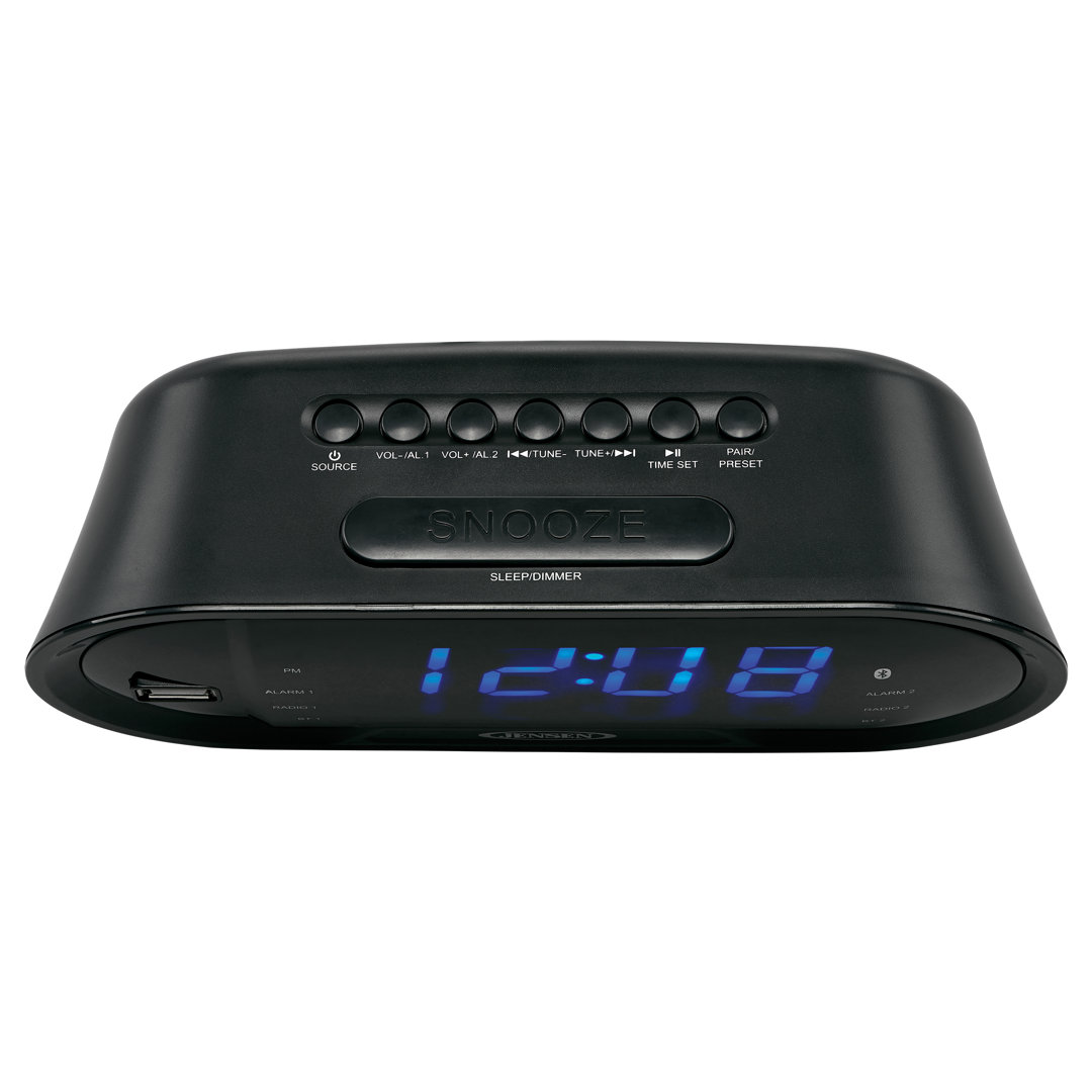 Digital Electric Tabletop Clock with Alarm in Black Jensen