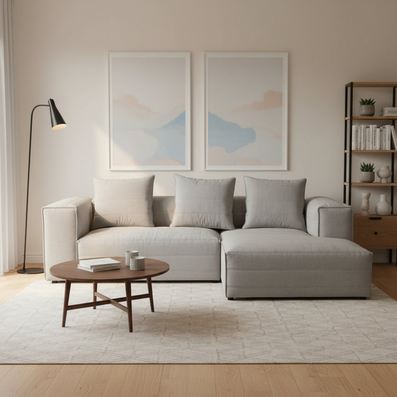 3 Seater Sofa & Chaise, Right Hand Facing