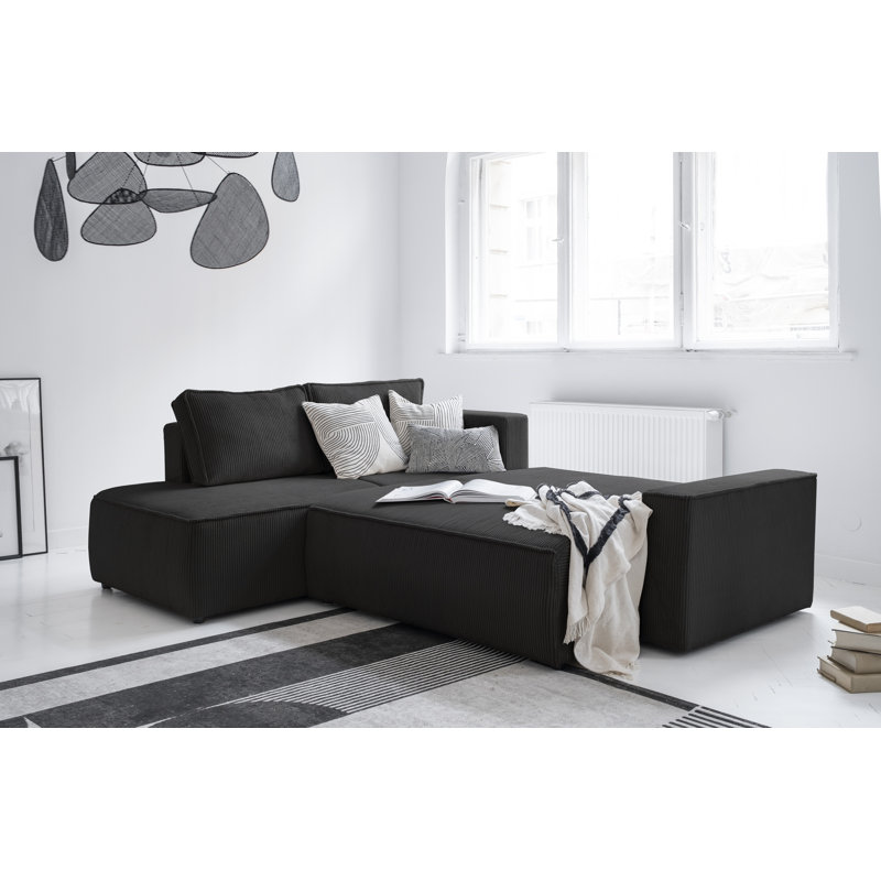 Brave Dave Corner Sofa L Shape, Anthracite, Left Hand Facing