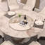 Table de salle à manger moderne en pierre frittée de 59,05 po avec plateau tournant rond de 31,5 po et piédestal en métal exquis avec 8 chaises.