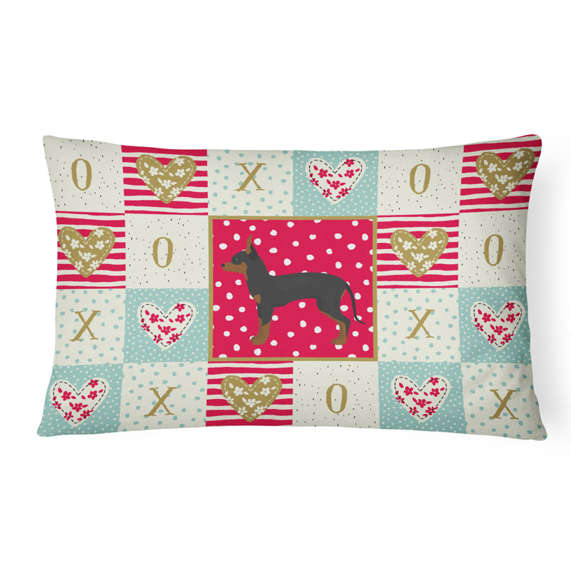  Coussin lombaire intérieur / extérieur English Toy Terrier # 1 Love