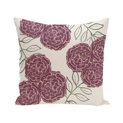 Floral Outdoor Reversible Throw Pillow