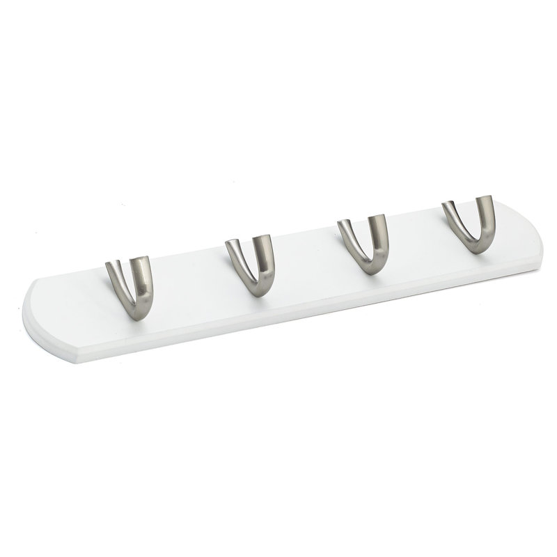 Porte-manteau mural contemporain, Blanc / Chrome