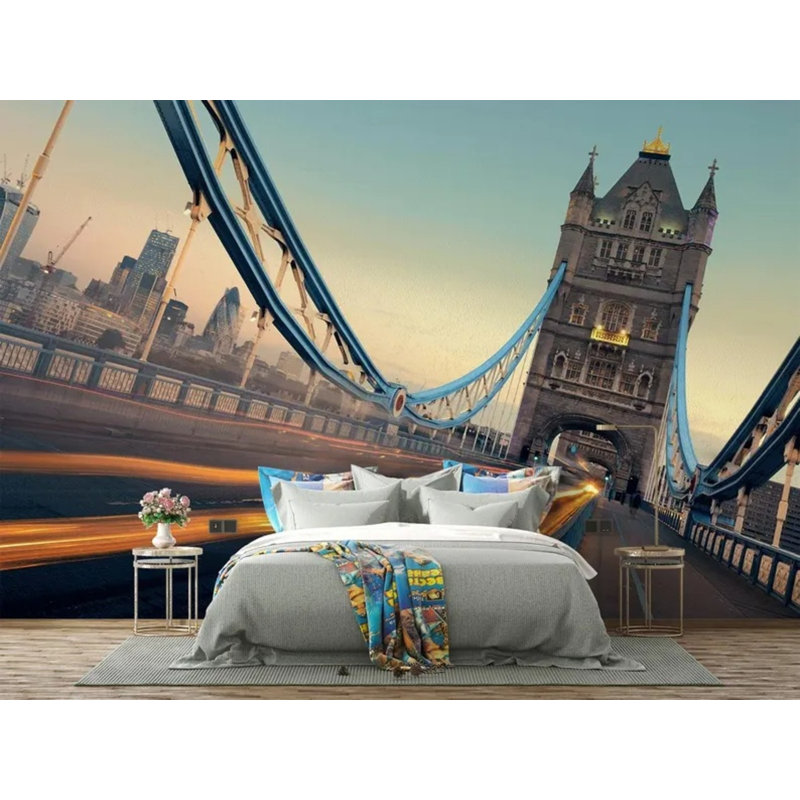 Panneau mural London Tower Bridge, L 96 po x l 108 po