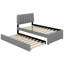 Lit plateforme tapissier avec lit gigogne-826299327