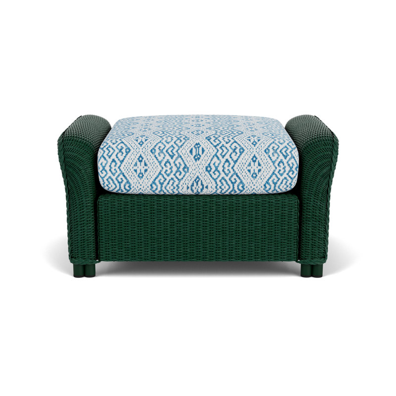 Reflections Outdoor Ottoman, White, Hickory