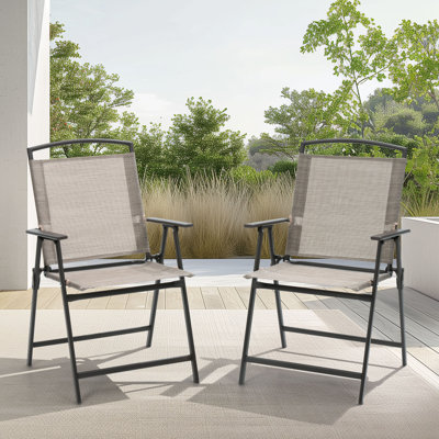 Hickley Metal Folding Patio Dining Armchair
