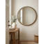 Miroir décoratif 31,3 "deux tons noir mat et bois naturel